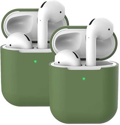 AIR 2X etui til AirPods etui dækker skins (AirPods 2 sennep grøn)