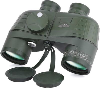 10x50 Merikikarit aikuisille Vedenpitävä Kompassi RangeFinder Sumunkestävä Bak4 Prisma Linssi Sotilaallinen kiikari navigointi veneily lintuboning