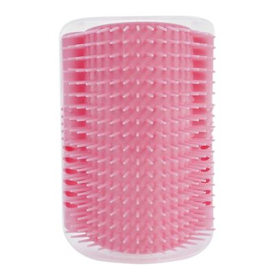 Katte Brush Corner Cat Massage Self Groomer Comb Brush, Pink Color