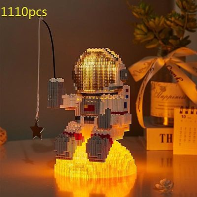 Building Blocks DIY mini mikrorakettien rakennuspalikat avaruuskuun satelliitti astronautti timanttipalikat rakentajan lelut lapsille lahjoja 1110