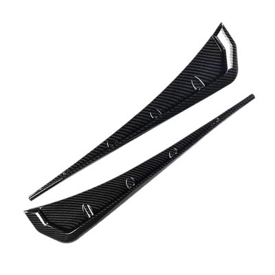 2x bilfender side ventilationsåbninger Auto udvendigt tilbehør Universal Fender klistermærker blank sort Kulfiber mønster 37.5cmx9.5cm