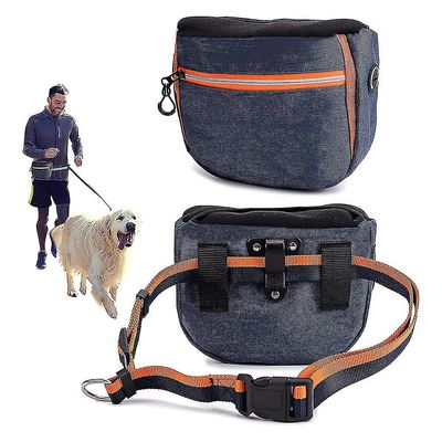 Hund Behandler Pose Bag For Trening, Lukking Bærbare Hunder Walking Bag Blå