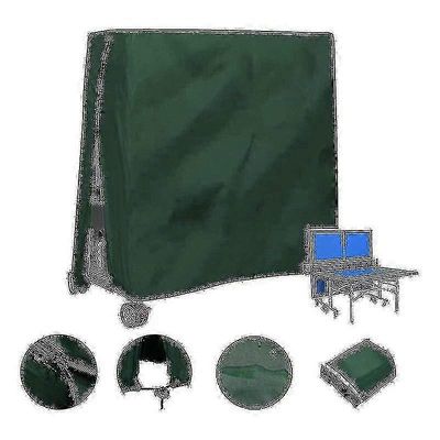 Ulkopöytätennispöytä Vedenpitävä ja pölytiivis pingispöytä 165 x 70 x 185 cm vihreä (pöytätenniskilpi)_SSDLV