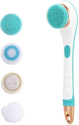 Bad Børste Elektrisk Body Brush Dusj Massasje Eksfolierende Scrubber Myk Silikon Usb Oppladbar 2 Hastighet Spinning Rengjøring Brush1pcs-blå