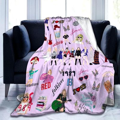 Taylor Swift Singer Merch Blanket Ultra Soft Flanell Kast Teppe Lett Warm Mercherchandise Color1 60x50inche