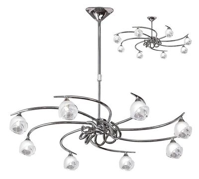 Inspired Lighting Fragma Teleskopisk Semi Flush 8 Light G9, poleret Krom