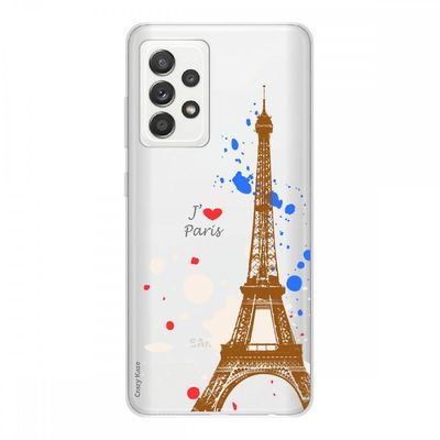 Crazy Kase Cover Til Samsung Galaxy A52 I Fleksibel Silikone 1 Mm, Paris Eiffeltårnet