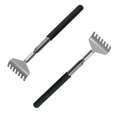 1pc Ny udvidelse Metal rustfrit stål Ryg Scratcher Teleskopisk Sort