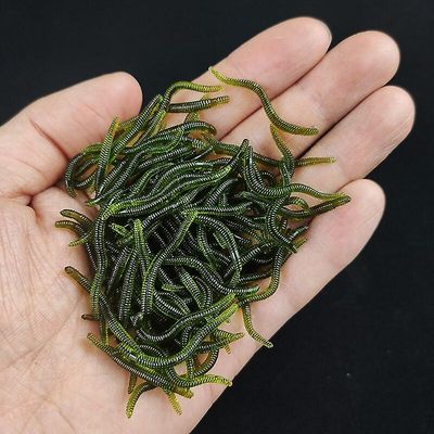 Naturtro rød orm blød lokke regnorm 100pcs green3.5cm