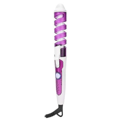 sähköinen pyörivä kiharrin kierrekiharrin kiharrin palovammoja estävä kiharrin hiusten muotoilutyökalut EU-pistoke Violetti