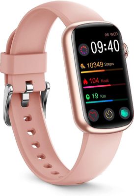 Suren Smart Ur med Spo2, blodtryk, 24/7 puls og søvnsporing, ip68 vandafvisende aktivitet PINK