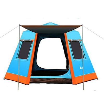 Tents Automatisk 3-4 personers 240*240*165cm dobbeltlags vandtæt vindtæt campingtelt Stort lysthus Bivvy Barraca solskærm Blå