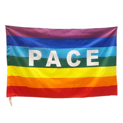 Rainbow Flag PACEPEACE Flag Polyester World Peace Fargerikt Flag Ornament