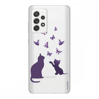 Crazy Kase Cover til Samsung Galaxy A52 Soft Silicone 1 Mm, Killing leger med butterfly
