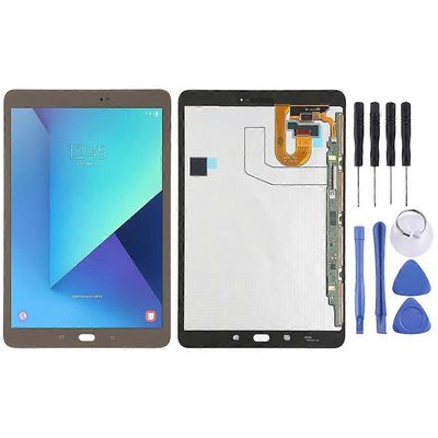 YHTEENSOPIVA Super AMOLED LCD-näyttö Samsung Galaxy Tab S3 9.7 T820 / T825:lle digitoijan täydellisellä kokoonpanolla Harmaa