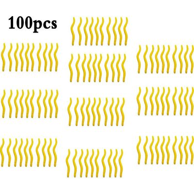 Naturtro rød orm blød lokke regnorm 100pcs yellow3.5cm