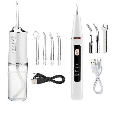 Oral Irrigator Dental Water Flosser USB Water Jet ultraääni Dental Scaler Cleaner Sähköhammasharja Hampaiden valkaisu Suunhoito Ultraääni setti