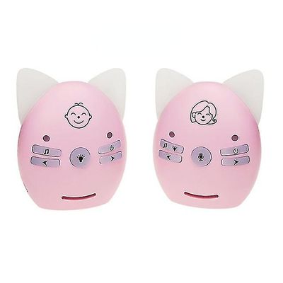 Zch Baby Monitor Trådløs To-vejs Audio Walkie Telefon Alarm Kids Babysitter Pink