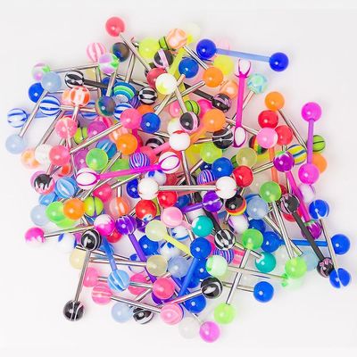BodyJewelryOnine 20, 50 Eller 100 tunge ring assorteret pakke - perfekt til små butikker eller enkeltpersoner 50 tongue/nipple bars
