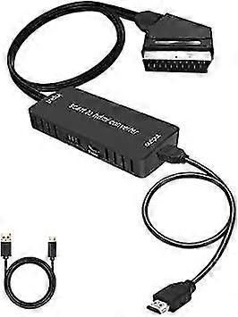 HDMI Scart -sovitin, HDMI-scart-muunnin, Full HD, 1080p Audio Video Converter HDTV: lle, Stb: lle, Vhs: lle, Xboxille, Ps3 Skylle, DVD: lle, Blu-ra...
