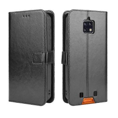 Yhteensopiva Oukitel WP6 Wallet PU Leather Flip Stand -kotelon kanssa, jossa on korttipaikat Pehmeä TPU-sisäkansi Musta