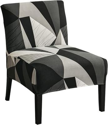 Linkrunning Trykt armløs stol slipcover stretch armløs accent stol dækker aftagelig accent tøfler stol betræk til stue spisestue hotel armløs accent c
