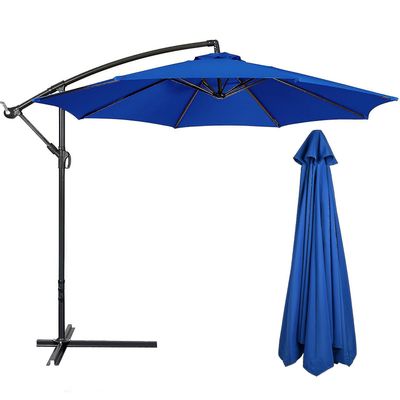 3m pyöreä puutarha päivänvarjo sateenvarjo ulkoterassi aurinkovarjo katos 3m 6/8x varsi 300cm x 8k Navy blue