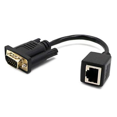 VGA til RJ45-adapter nettverkskabel til VGA Network Monitor til Network VGA Extender svart