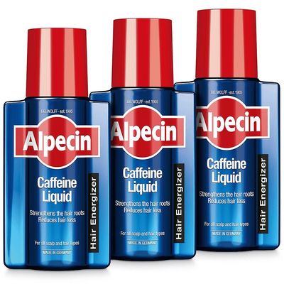 3 x Alpecin Koffein Flydende Hair Energizer Shampoo Naturlig Vækst Formel 200ml