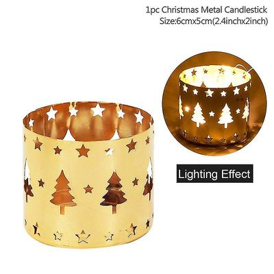 1 Pc Lysestake Hollow Out Dekorasjon Borddekorasjon Holiday Party Forsyninger Telys Holder Christmas Christmas Home Dekor Gull-juletre