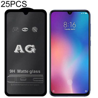 JVY 25 PCS AG Matte Frosted Full Cover Hærdet glas Til Xiaomi Redmi 7