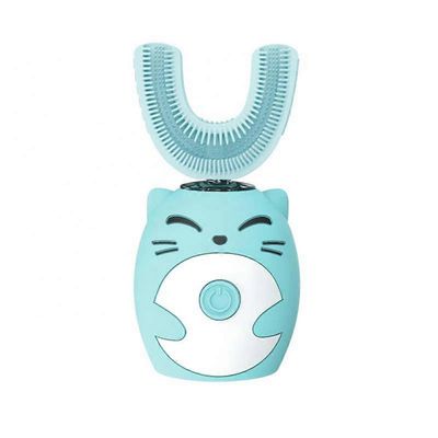 Lasten U-muotoinen sähköhammasharja ultraääni USB-ladattava puhdistusaine älykäs vauvan hammasharja pehmeät harjakset Sininen