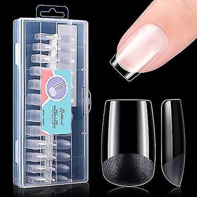 240pcs myk gel full deksel spiker tips kit for suge av spiker utvidelser, 12 størrelser KORT FIRKANT