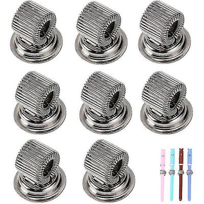 8 Pack rustfrit stål magnetisk pen holder klip-stærk magnetisk pen clip holder passer til enhver størrelse Penne Magnetisk Push Pins Sølv