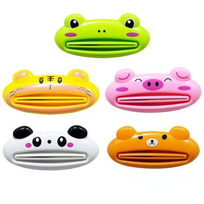 2pcs Tandpasta Squeezer Fashion Cartoon Manuel Tandpasta Squeezer Lazy Cosmetics Facial Cleanser Squeezer Frog