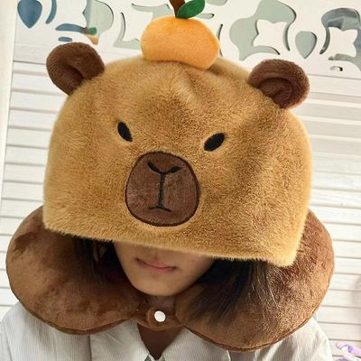 Unbrand Söpö Capybara pehmotyyny naisille U-muotoinen tyyny matkatyyny niskatyyny one size