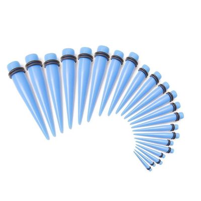 BodyJewelryOnine 18 Piece øre stretching kit tapers - 9 størrelser inkluderet - vælg mellem 6 farver Blå