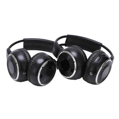 2 x kaksinkertainen infrapunastereo langaton kuulokekuuloke Ir auton DVD-soittimen niskatuki Musta