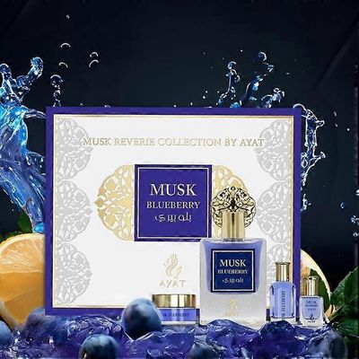 Myskimustikkalahjasetti – Eau de Parfum 50ml, Myski 5ml, Hajuvesiöljyt 12ml ja Vaseliini 18gr – Ayat Perfumes