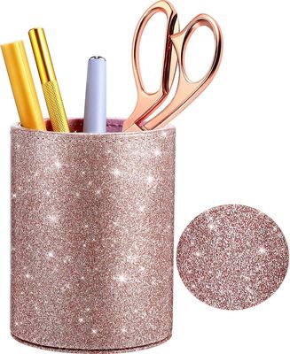 Glitter PU læder penneholder skinnende luksus makeup børste holder kop arrangør gave