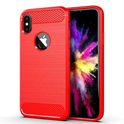 AIR Holdbart soft protective shell-etui til Apple iPhone XS - Rød