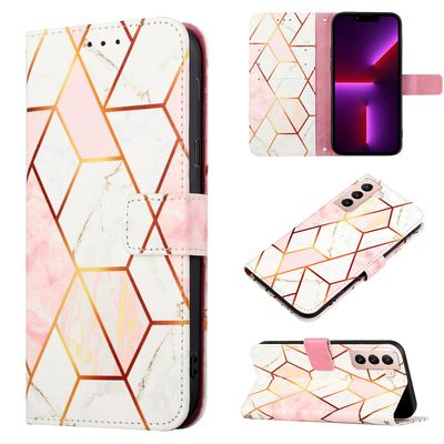 Gangxun Kompatibel med Samsung Galaxy S21 5g taske tegnebog, marmor kortholder Pu læder tegnebog Pink