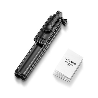 S03 bærbar Bluetooth-kompatibel fjernkontrollstativ Selfie Stick For Gopro Sport Camera Jikaix Svart