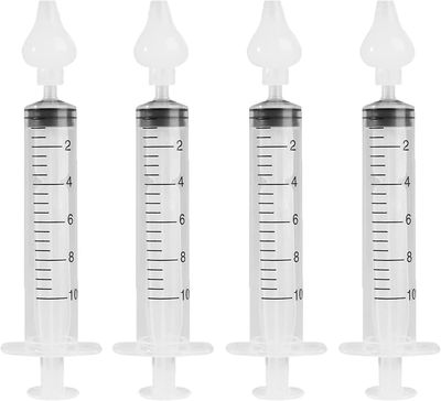 4 kpl vauvan nenäruisku, kannettava nenän kasteluruisku 10ml, nenän kastelu, uudelleenkäytettävällä puhdistettavalla silikonisella nenän imukärjellä