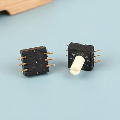 Unbrand 2stk Rm3haf-10 drejeskivekontakt 10 0-9 Kodningsafbryder patch 3: 3 med håndtag Sort