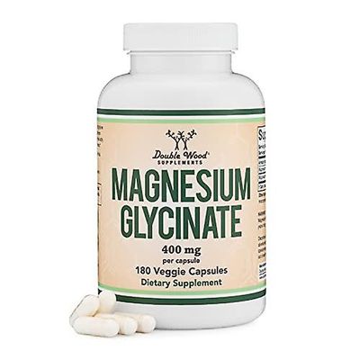Double Wood Supplements Kaksinkertainen puulisä magnesiumglysinaatti 400mg 180 kapselia