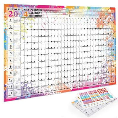 Veggplanlegger, veggkalender 2024 Årsplanlegger 2024 Årlig veggplanlegger 2024 Planlegger Veggdiagram-en Foto Farge