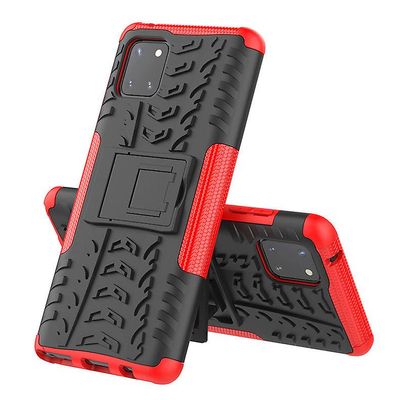 Shockproof rustning sag for Samsung A52 5g/a52 4g med støttefod all inclusive dække rød rpc1795