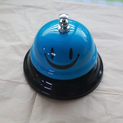 Ring Service Bell Rustfritt stål Desk Chrome Game Front Bells Kjøkken Resepsjon for skoler, middag, hotell blå