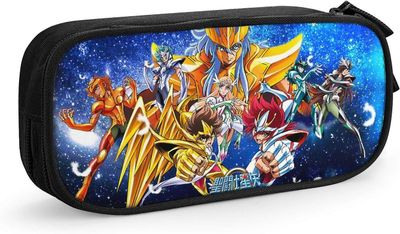 Kerota Saint Seiya Anime lyijykynäpussi suurikapasiteettinen kaksinkertainen vetoketju lyijykynäpussi toimistokoulumatkalle - musta SAOE003975 VÄRI...